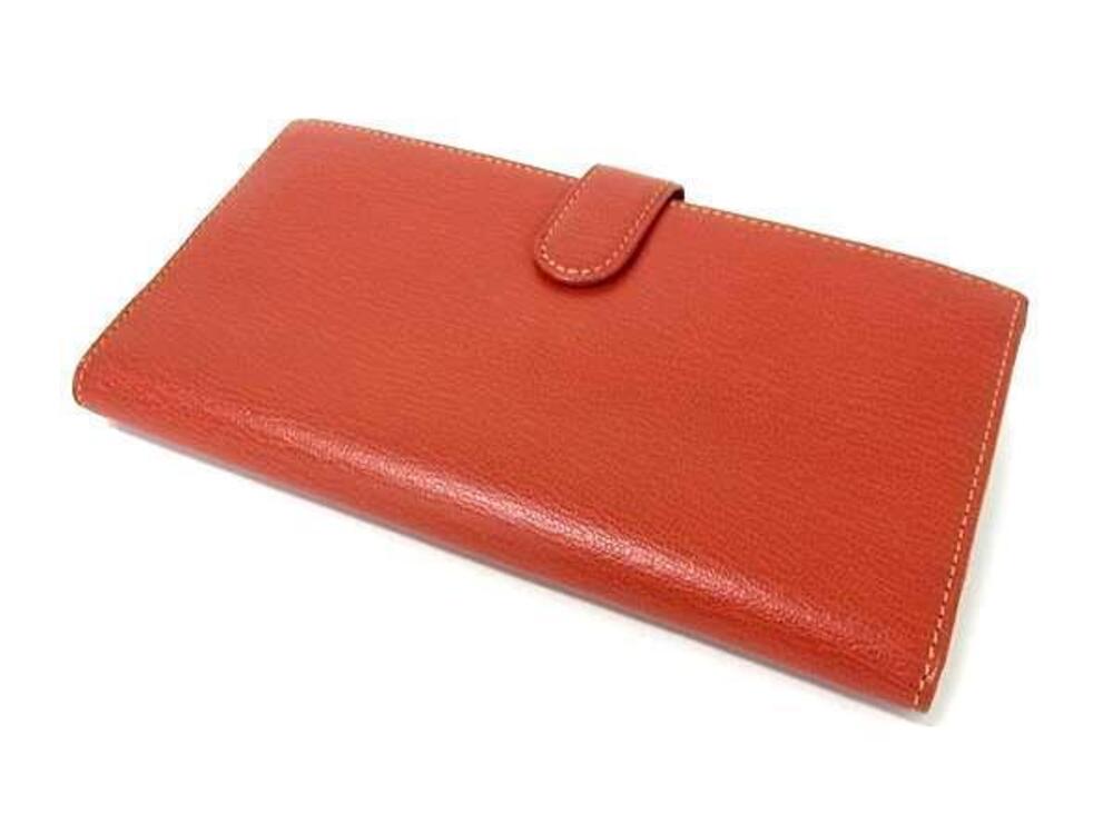 Loewe fold Closure Billfold Snap Wallet Velzquez Wallet Leather Red Bi Long Red